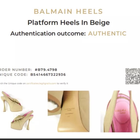 Balmain Square Toe Platform Sling-Back Pumps In Beige - Women's Size EU40, US 10 - Picture 15 of 15